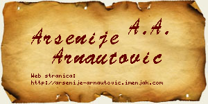 Arsenije Arnautović vizit kartica